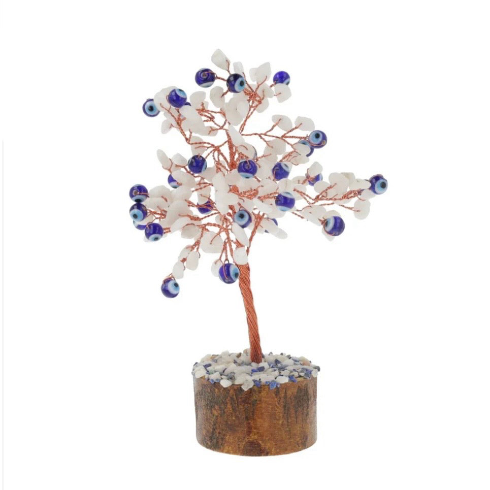 ALBERO IN AGATA BIANCA CON OCCHIO DI NAZAR - Protezione malocchio