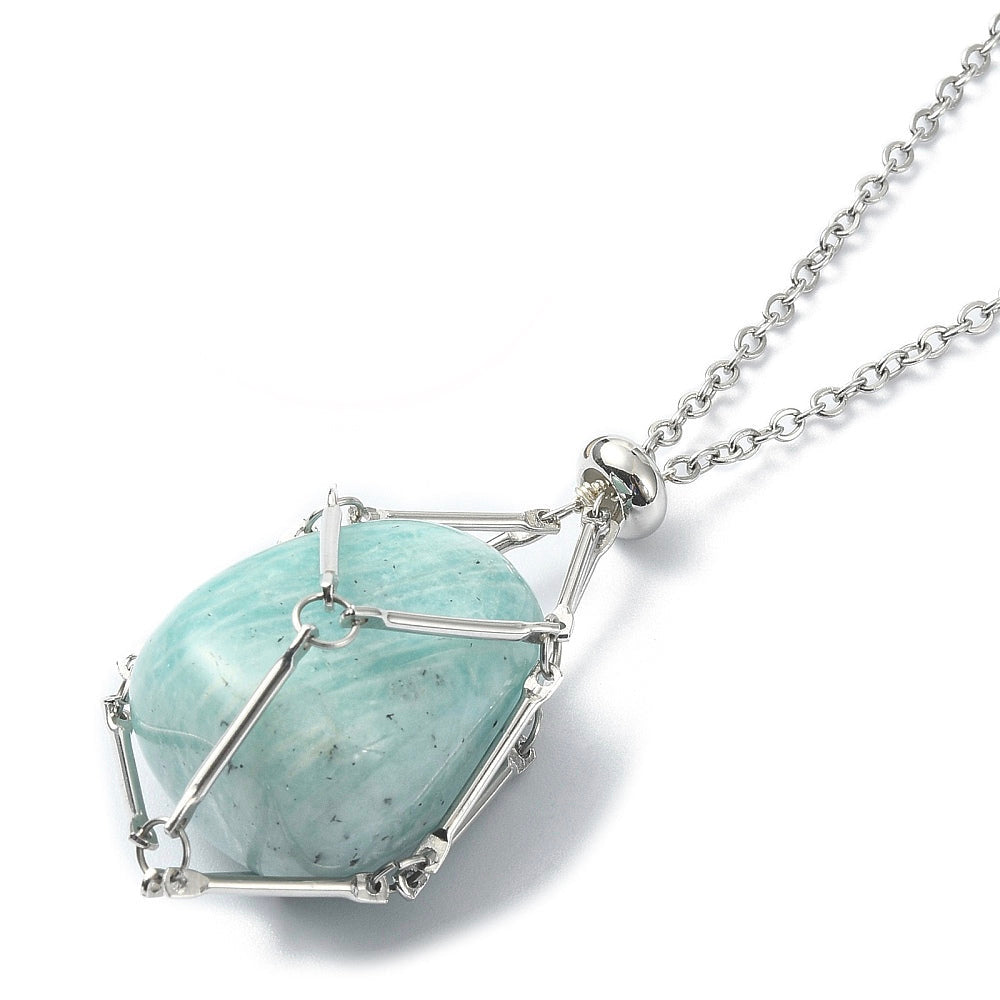 COLLANA CON GABBIETTA PER PIETRE - Acciaio 304