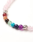 Mala Tibetana in pink quartz with chakra - Rosario necklace