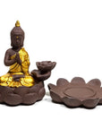 Bruciaincenso a cascata Buddha in ceramica per Incenso in coni - Portaincenso a fontana 12cm