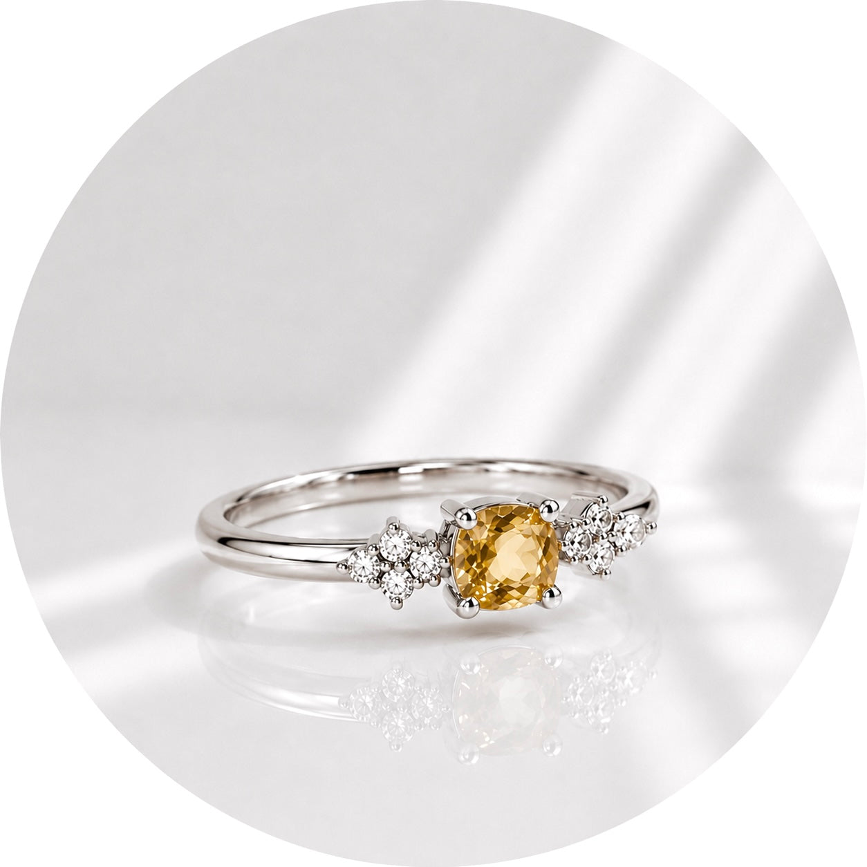 ANELLO CON CITRINO IN ARGENTO 925 - Energia positiva, abbondanza e successo