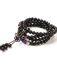 Mala Tibetana in Agata nera con Chakra - Collana Rosario