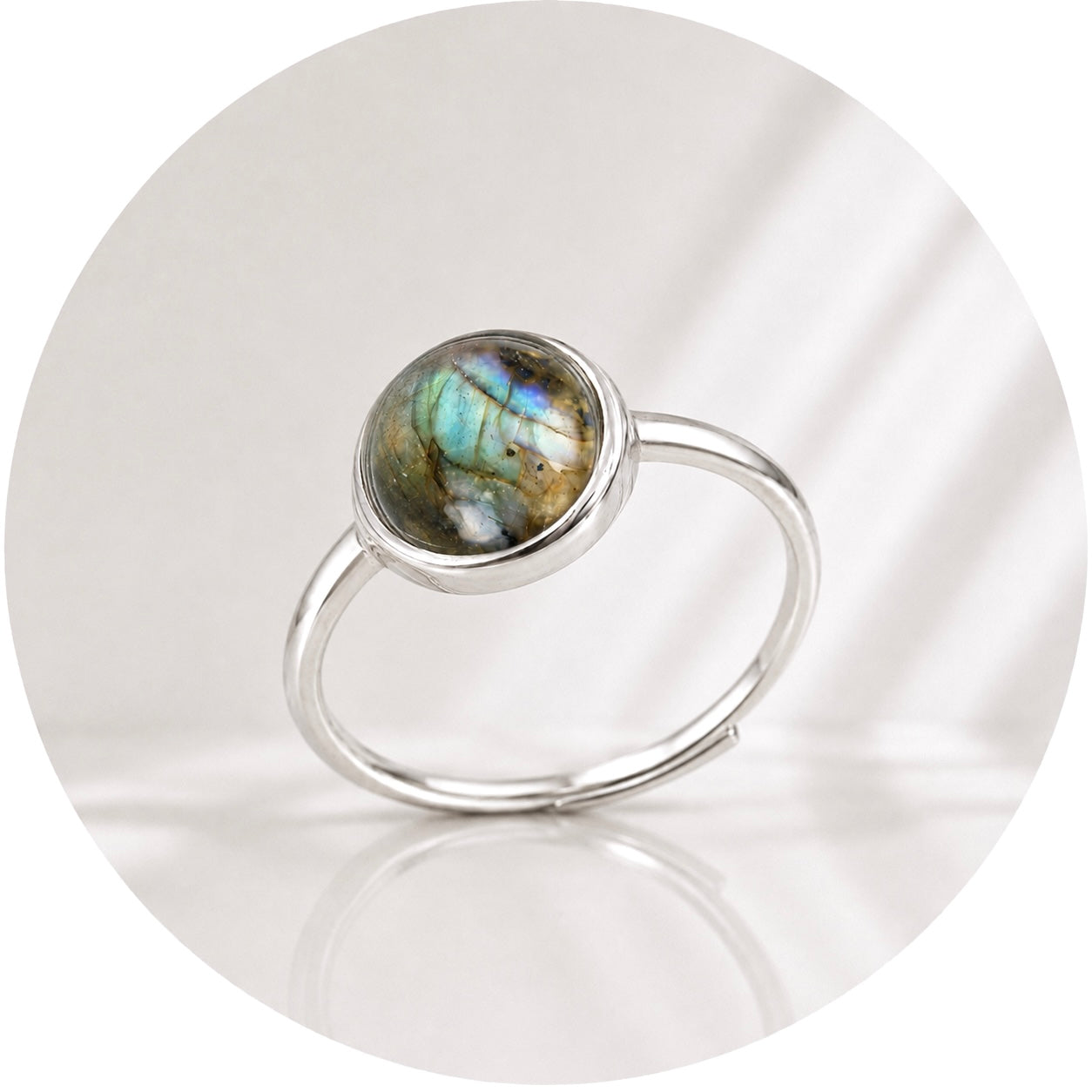 ANELLO CON LABRADORITE IN ARGENTO 925 - Protezione e trasformazione