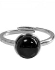 Anello con Tormalina nera in argento 925 - Regolabile