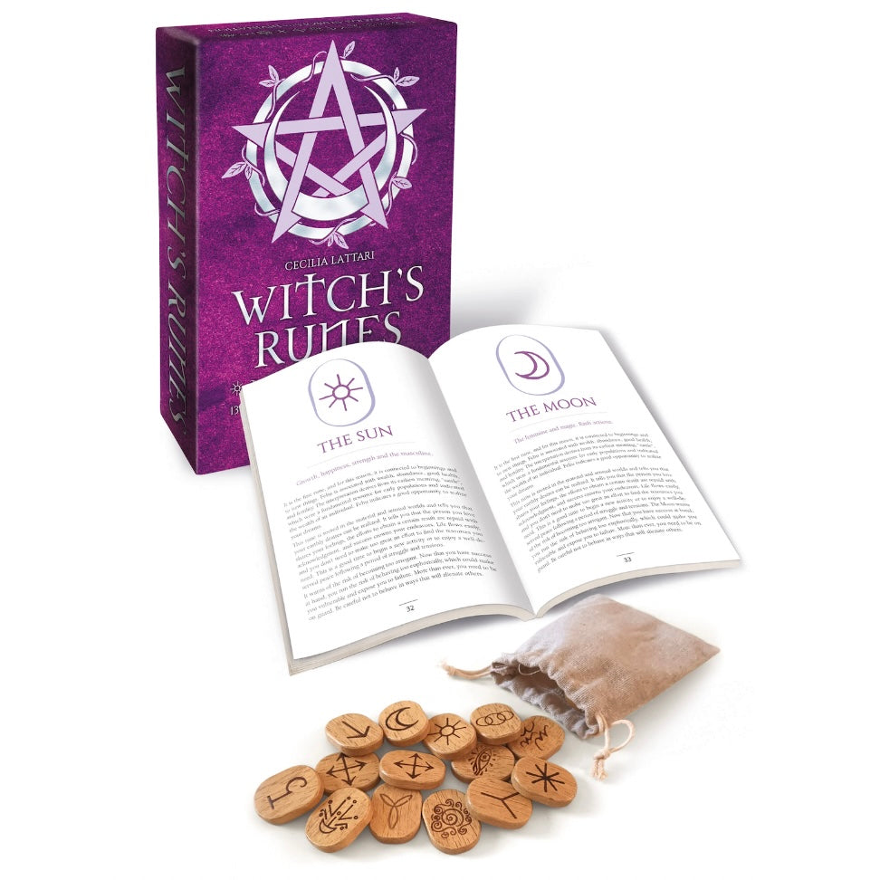 Lo scarabeo "WITCH'S RUNES" Kit - Libro e rune
