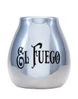 El fuego Mate Calabaza in ceramica - Coppa per Yerba Mate argento 350ml