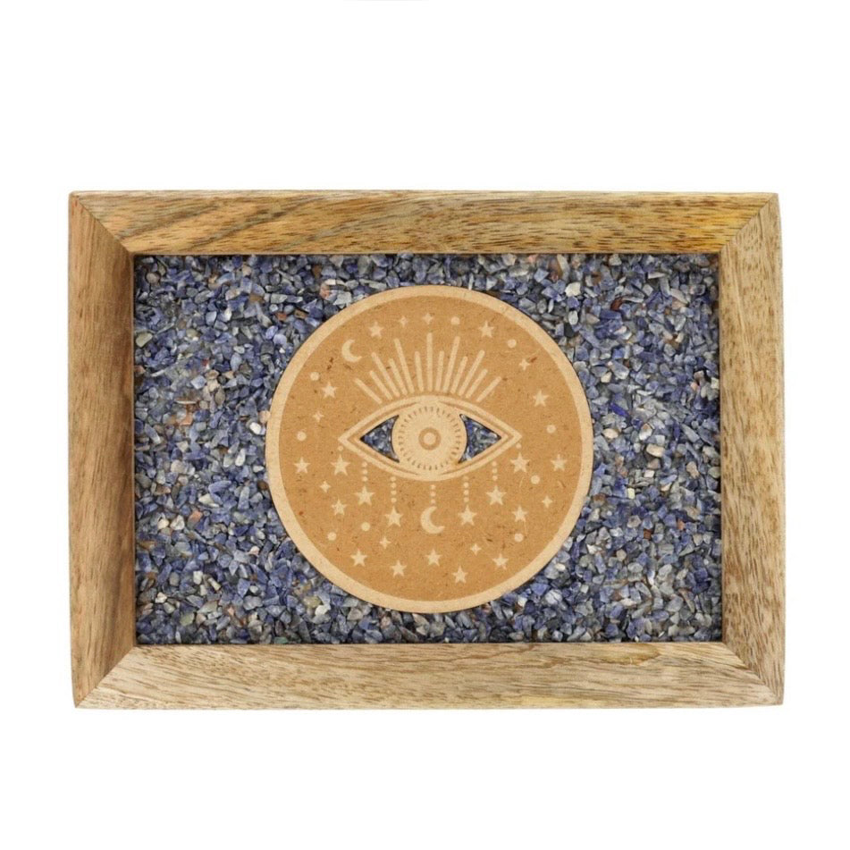 Scatola portagioie e Tarocchi in legno Occhio di Nazar - Sodalite
