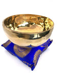 Cuscino per Campana Tibetana - Blu e oro 15cm - clorophilla-shop