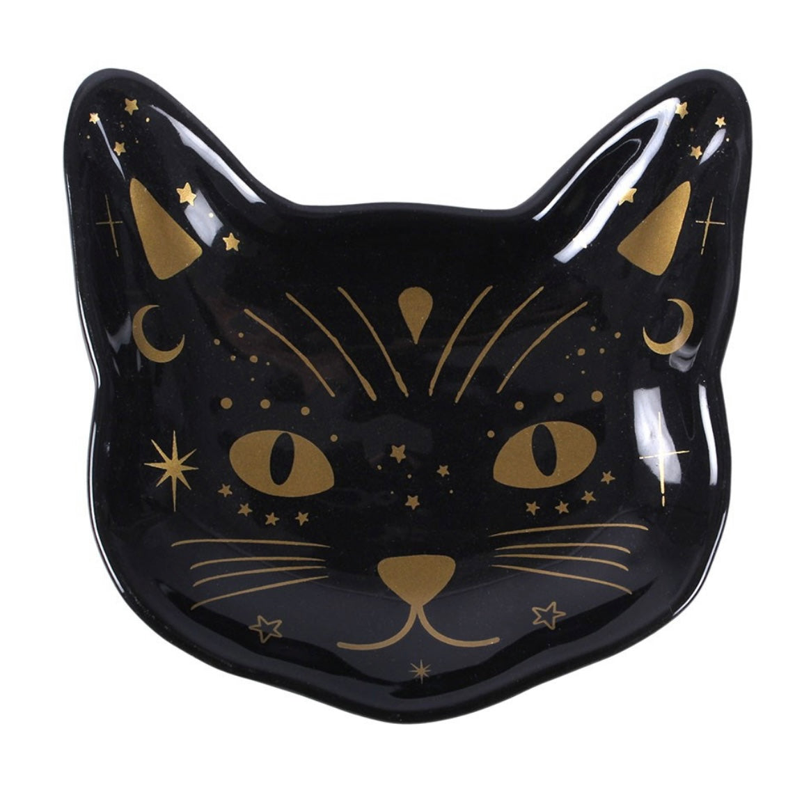 PIATTINO PORTAOGGETTI BLACK CAT MAGIC - Ceramica smaltata