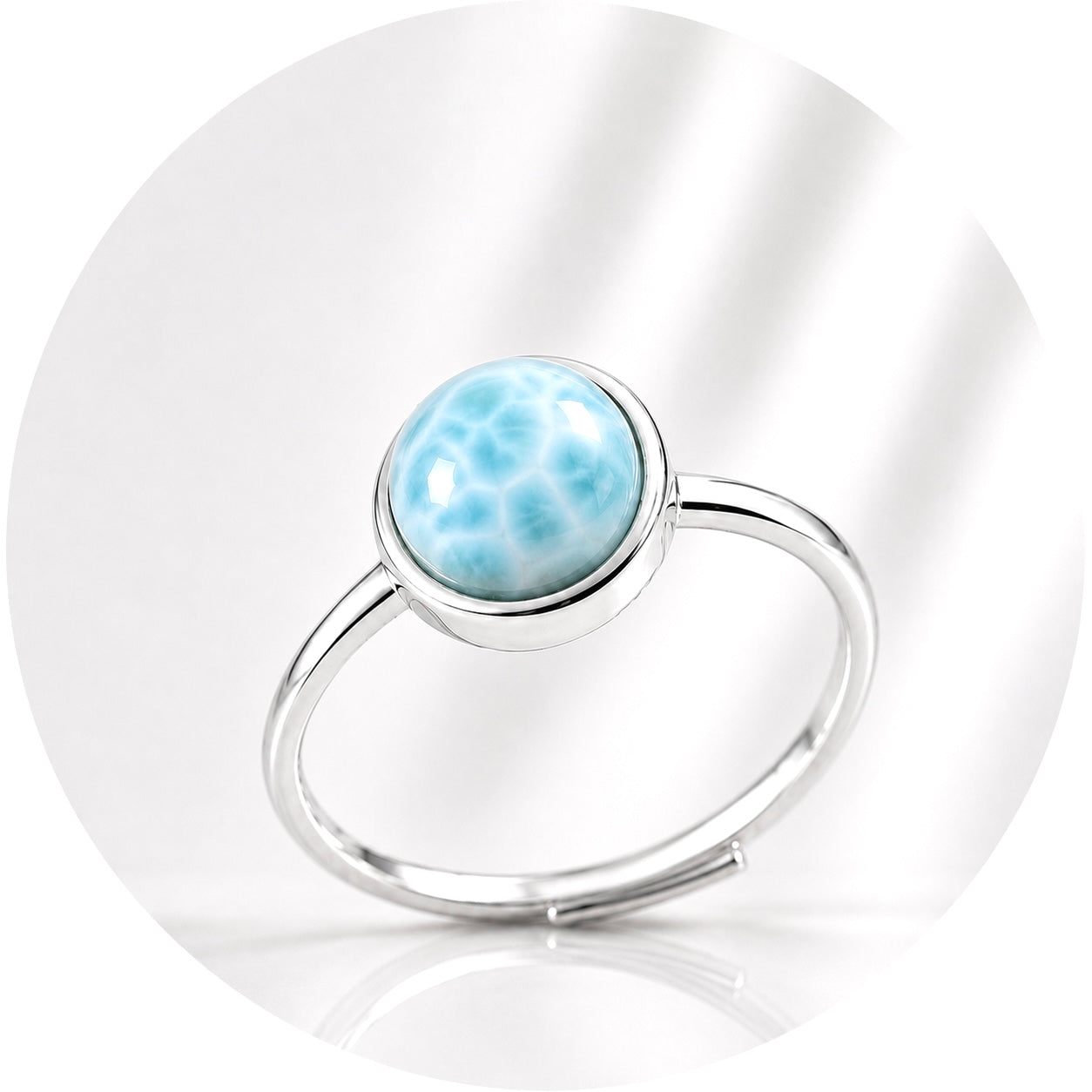 ANELLO CON LARIMAR IN ARGENTO 925 - Guarigione interiore