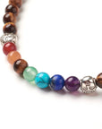 Mala Tibetana in Occhio di Tigre con Chakra - Collana Rosario