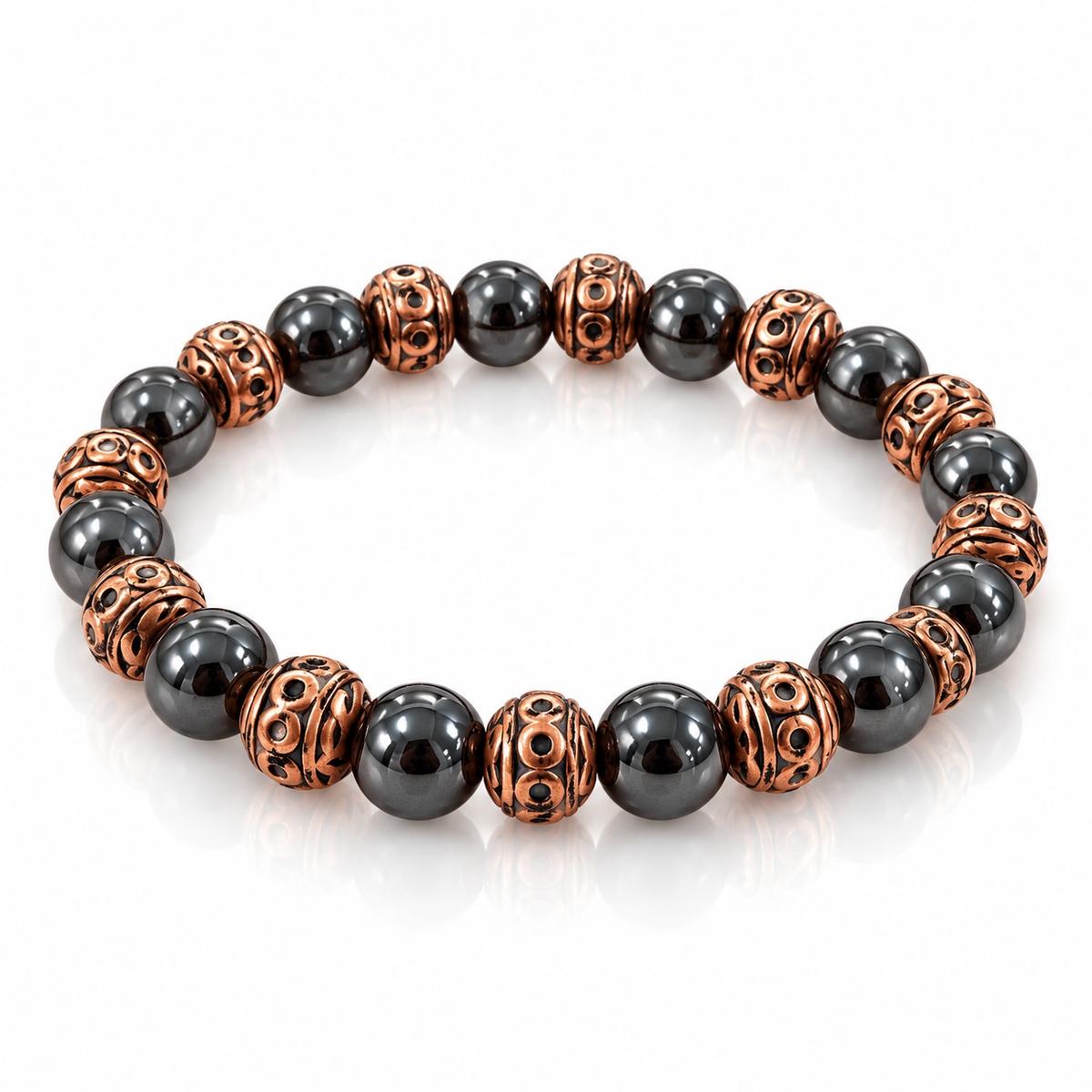 BRACCIALE IN RAME E EMATITE - energia e protezione