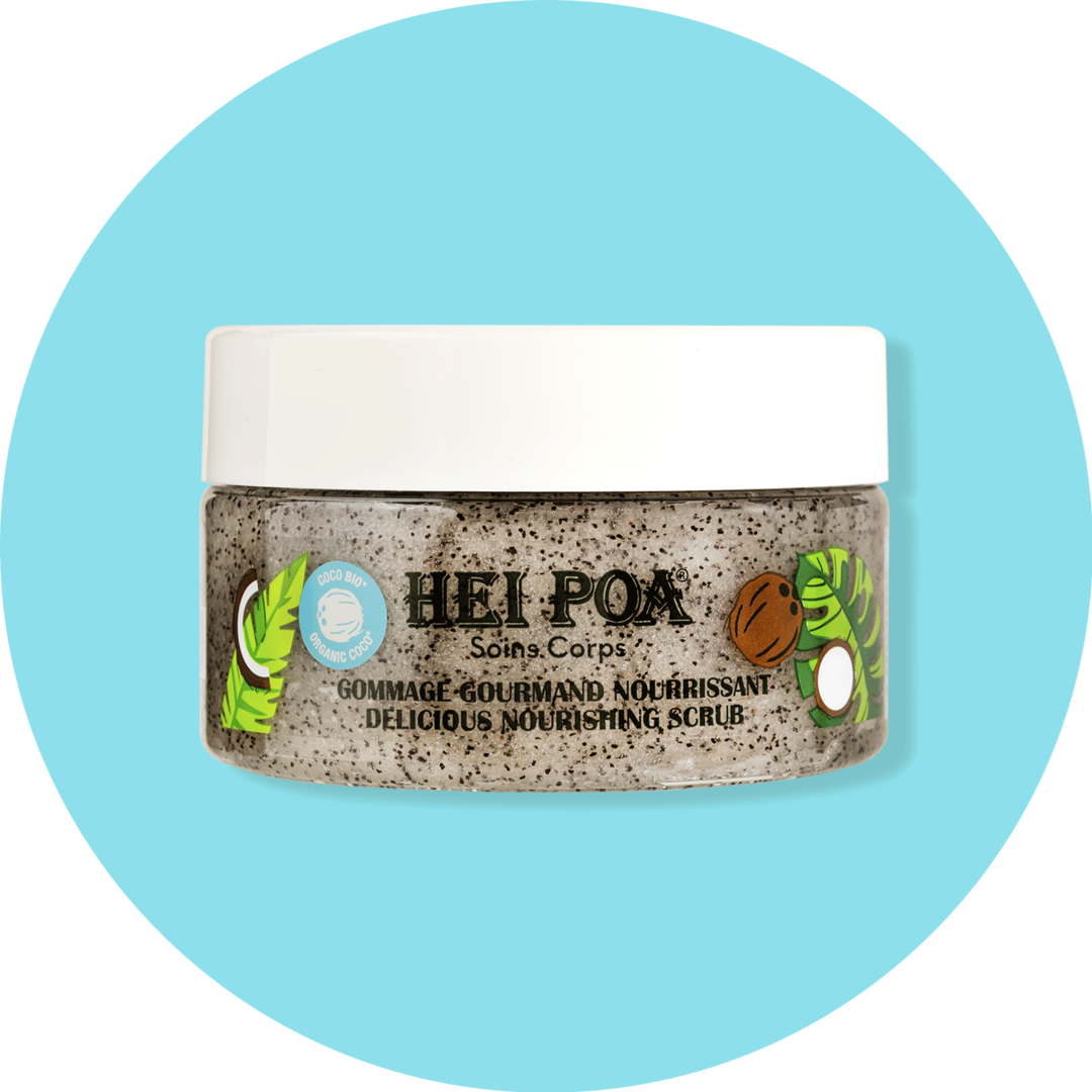 HEI POA GOMMAGE GOURMAND NOURISSANT - Scrub corpo con Olio di cocco bio, Cristalli di sale, Polpa e gusci di cocco