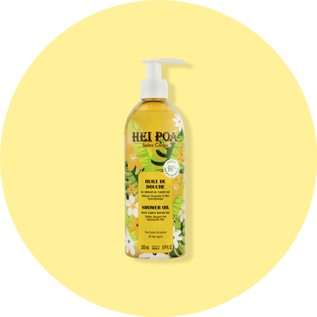 HEI POA HUILE DE DOUCHE AU MONOÏ DE TAHITI - Olio doccia viso e corpo