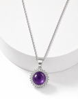 COLLANA CON AMETISTA E ZIRCONI IN ARGENTO 925  - Calma e stress