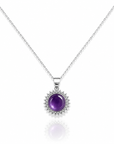 COLLANA CON AMETISTA E ZIRCONI IN ARGENTO 925  - Calma e stress