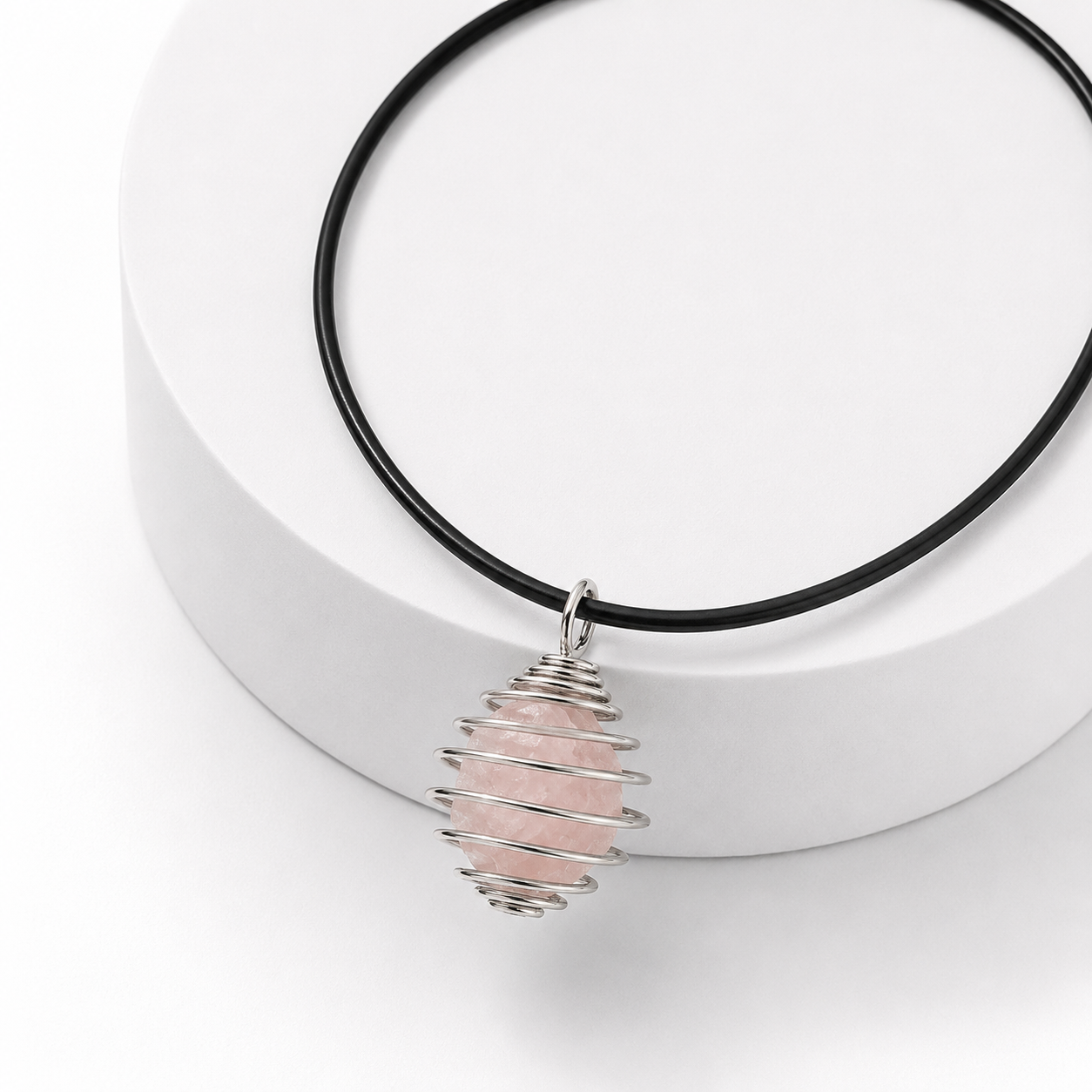 COLLANA GABBIETTA CON QUARZO ROSA - Amore e armonia
