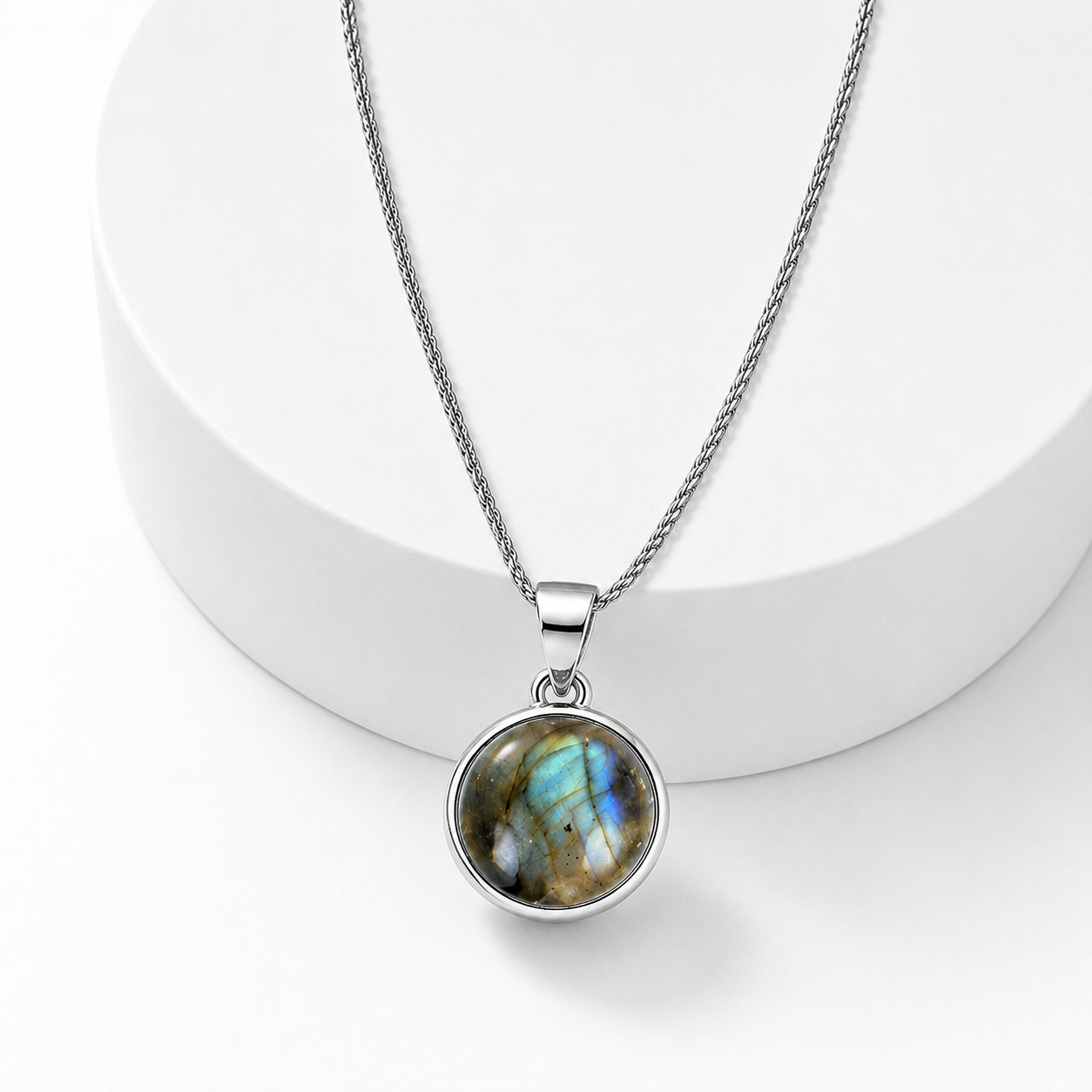 Collana con Labradorite in Argento Sterling 925 – Intuizione e Protezione
