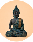 Buddha statue in meditation with ancient style mudra - 14cm