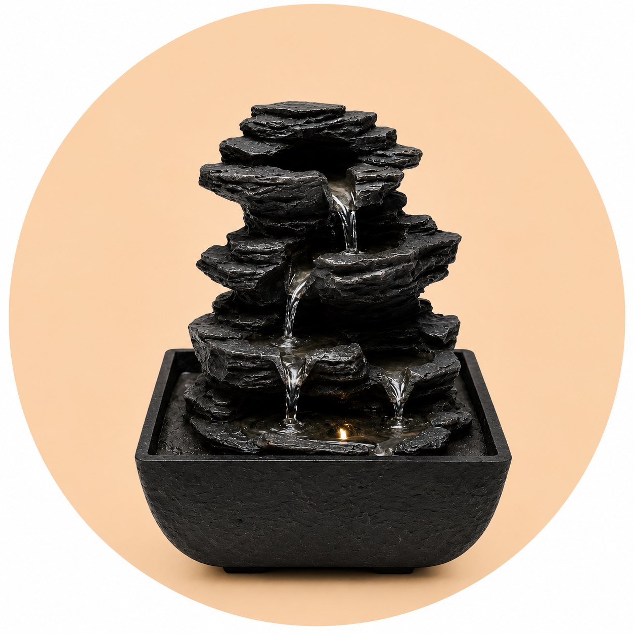 Water fountain Zen rock - Integrated LED light