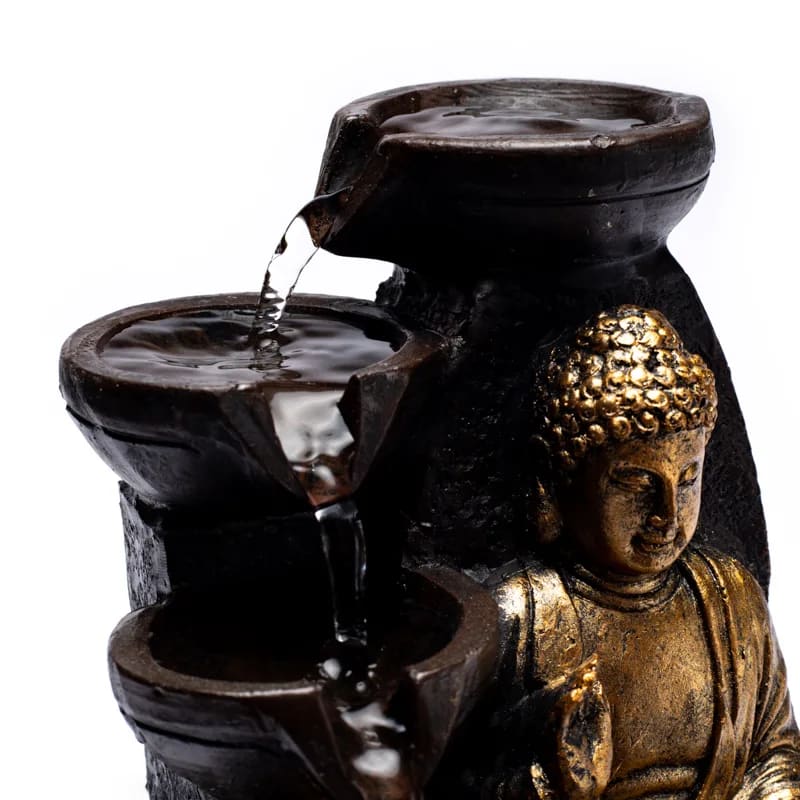 Zen water fountain with compassion Buddha - Integrated LED light