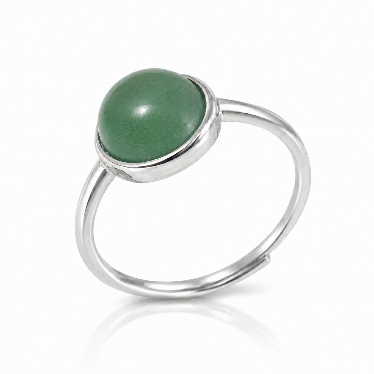 Anello con Avventurina verde in argento 925 - Regolabile