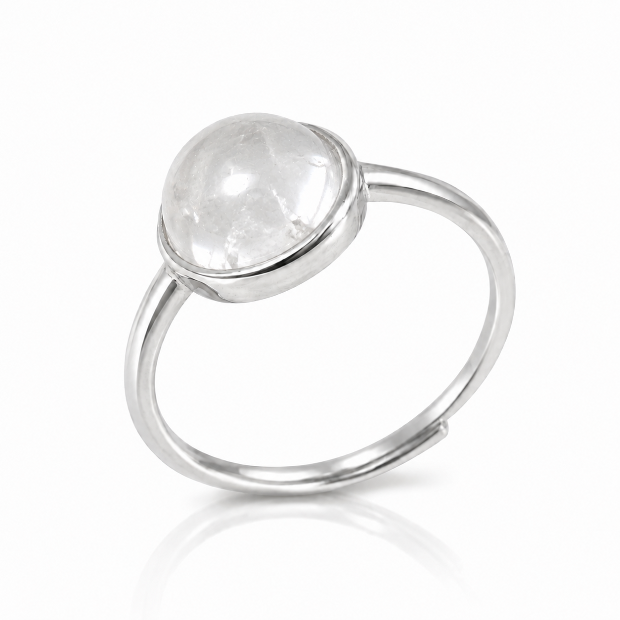 Anello con Cristallo di Rocca in argento 925 - Regolabile