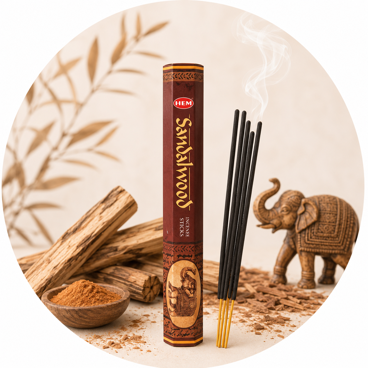 Hem Sandalwood - Indian incense Sandal handmade sticks - 20 stick