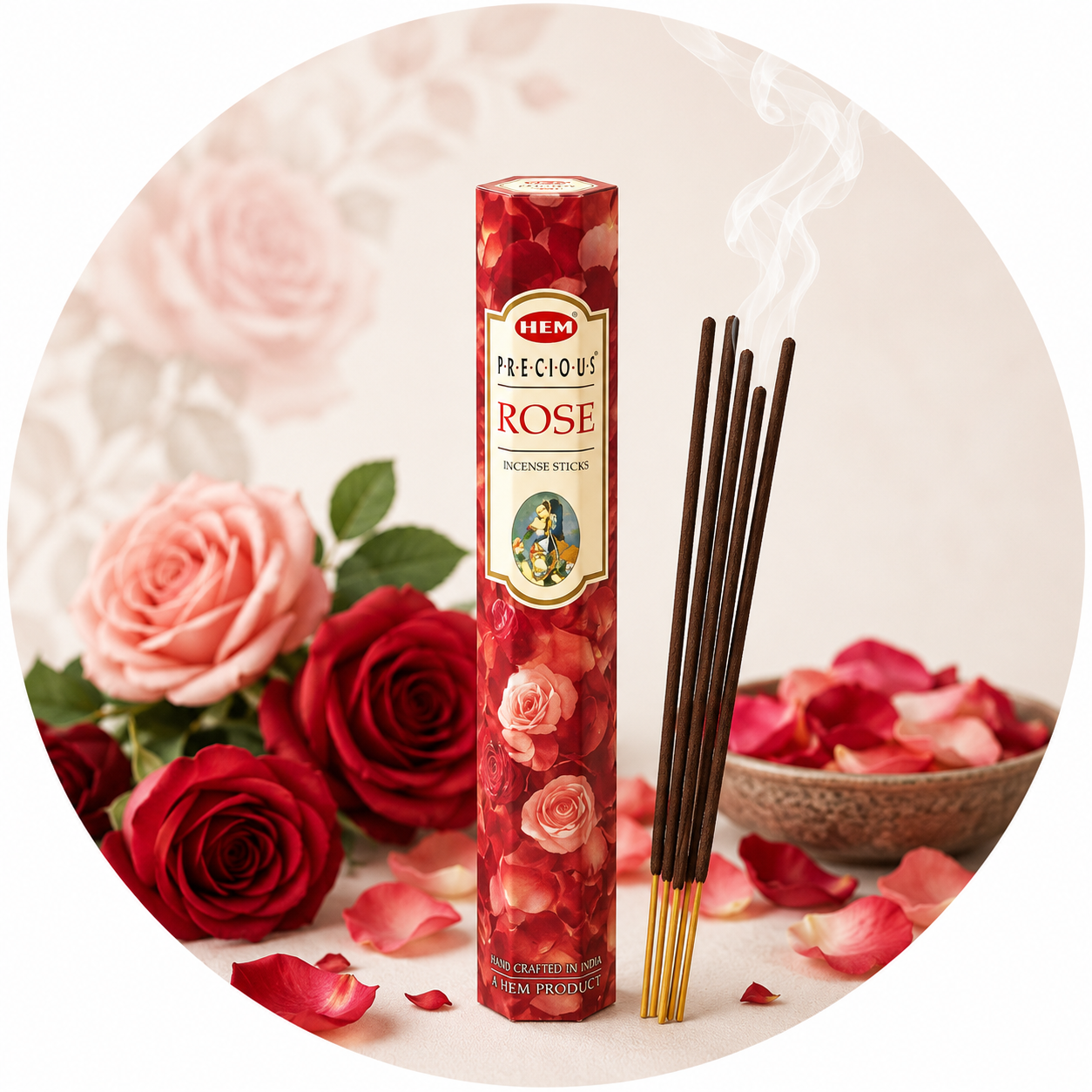 Hem Rose - Indian incense pink handmade sticks - 20 stick