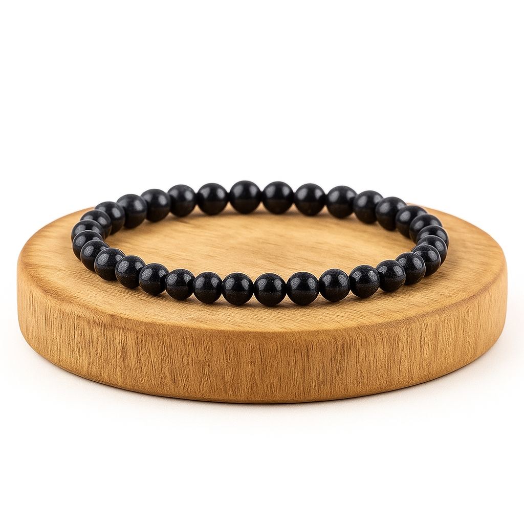 Elastic Black Trying Bracelet - Negative Energy Protection 6mm