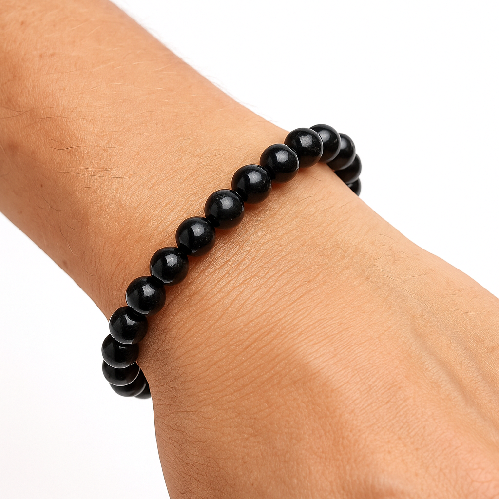 Elastic Black Trying Bracelet - Negative Energy Protection 6mm
