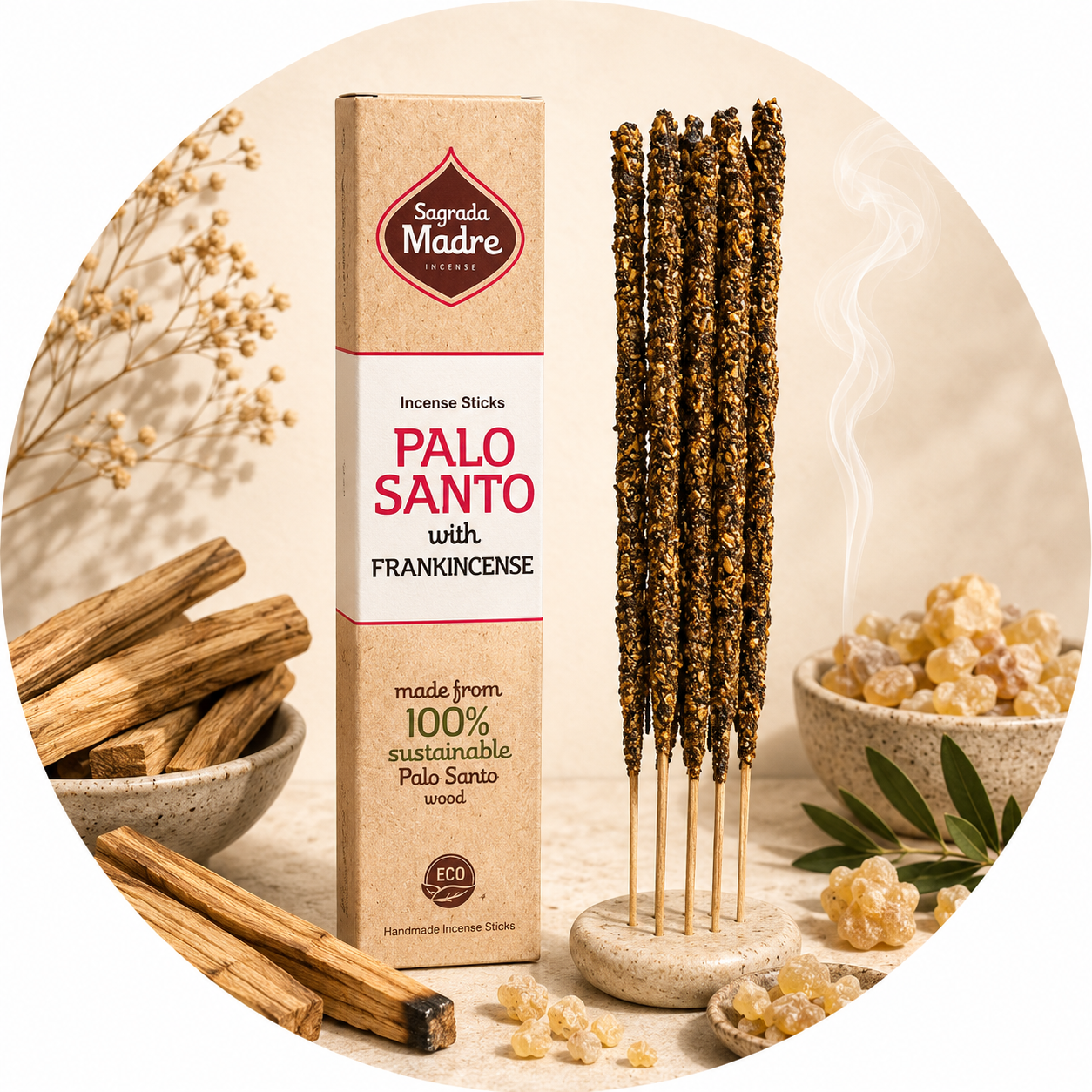 SAGRADA MADRE INCENSO LINEA PALO SANTO - Palo santo e Frankincense