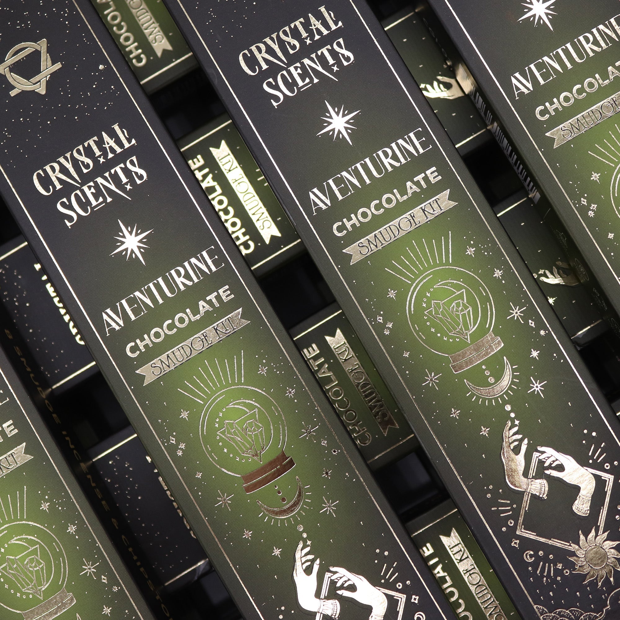 CRYSTAL SCENTS INCENSO IN BASTONCINI E CHIPS DI PIETRA NATURALE - Avventurina verde