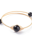 BRACCIALE IN OSSIDIANA NERA - Scudo energetico