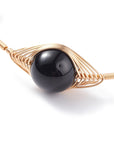 BRACCIALE IN OSSIDIANA NERA - Scudo energetico