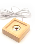 Base luminosa LED in legno massello per pietre, cristalli, piramidi e sfere - Caricatore USB