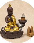 Burning in Cascata Buddha in ceramic for incense in Coni - PortaAgnocense in Fontana 12cm