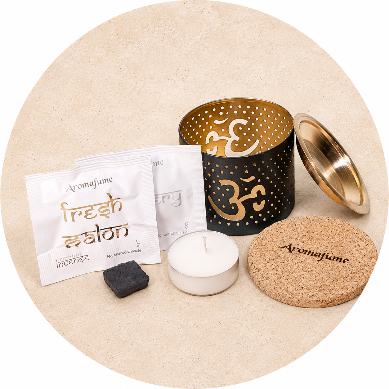 AROMAFUME KIT INCENSO IN MATTONCINI SENZA FUMO - Om