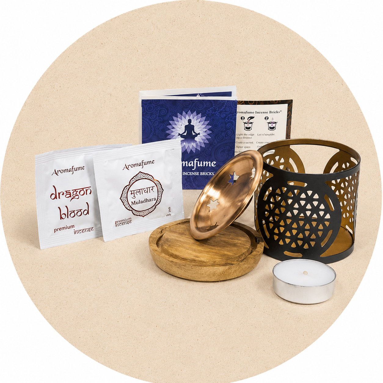 AROMAFUME KIT INCENSO IN MATTONCINI SENZA FUMO - Fiore della vita