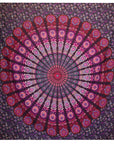 TELO ARAZZO COPRILETTO ARTIGIANALE - Mandala pavone