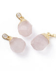 Quadrotted pink quartz pendant - affection and relationships