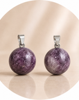CIONDOLO SFERA IN LEPIDOLITE - Calma, equilibrio emotivo e serenità
