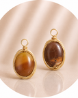 Mokiite pendant wrapped in golden copper wire - Stability, rooting and mental clarity