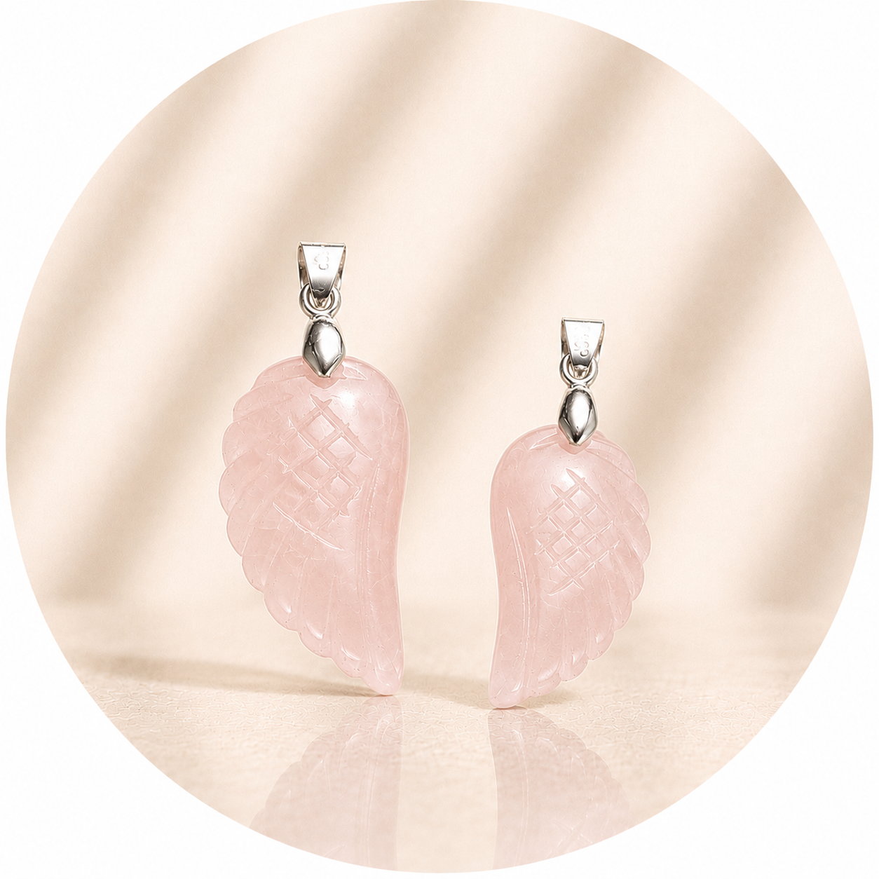 CIONDOLO ALA IN QUARZO ROSA - Amore e armonia