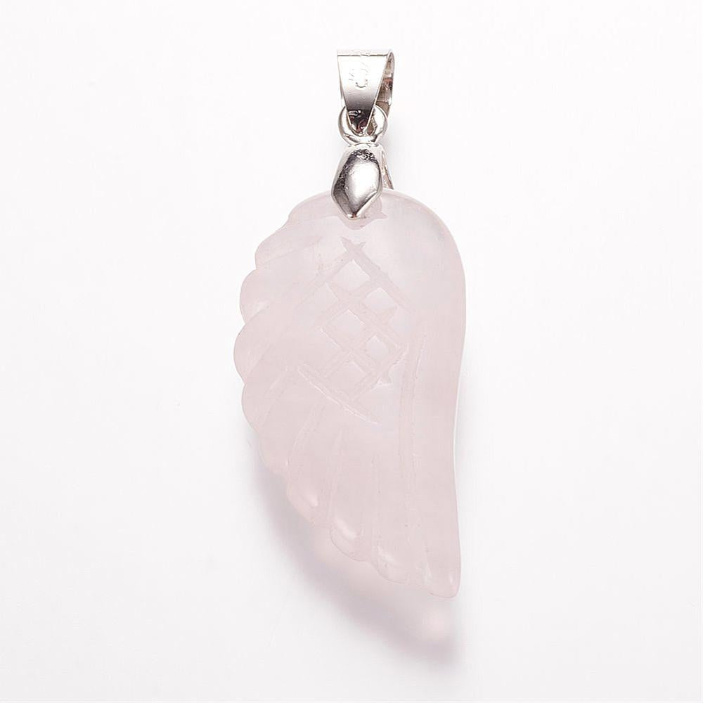 CIONDOLO ALA IN QUARZO ROSA - Amore e armonia