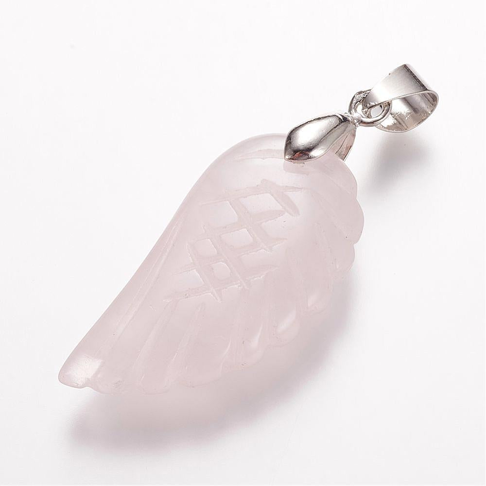 CIONDOLO ALA IN QUARZO ROSA - Amore e armonia