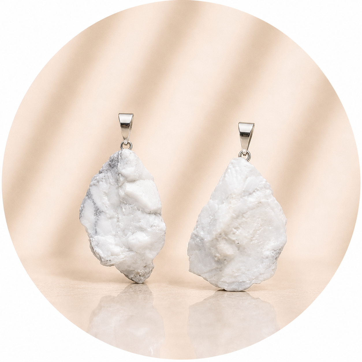 Raw Howlite pendant - Anger control