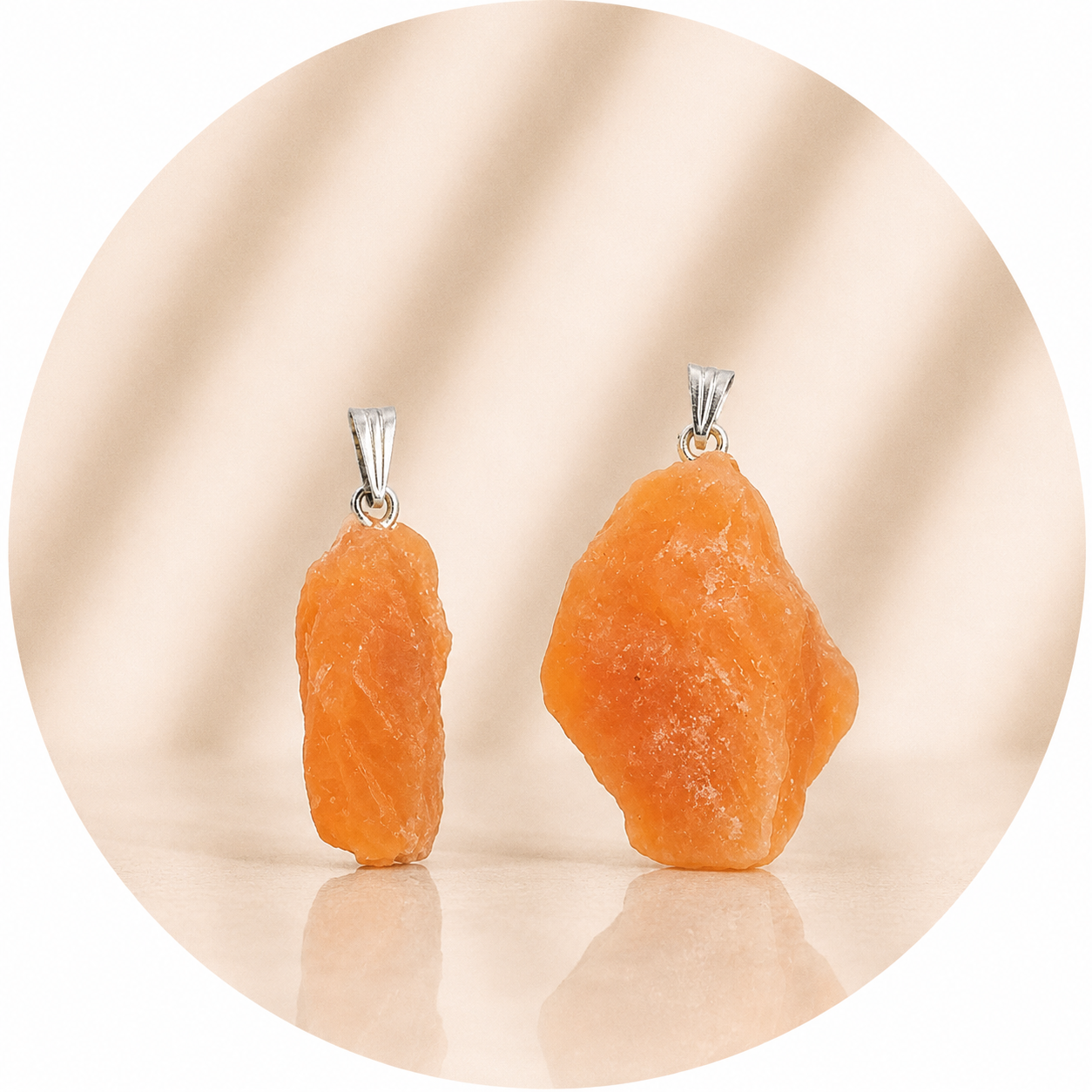 CIONDOLO IN CALCITE ARANCIONE GREZZA - Vitalità, ottimismo e creatività | Scopri su Clorophilla Shop