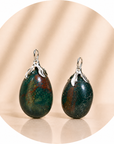 CIONDOLO IN ELIOTROPIO (BLOODSTONE) FOGLIA ARGENTO - Forza, coraggio e vitalità | Scopri su Clorophilla Shop