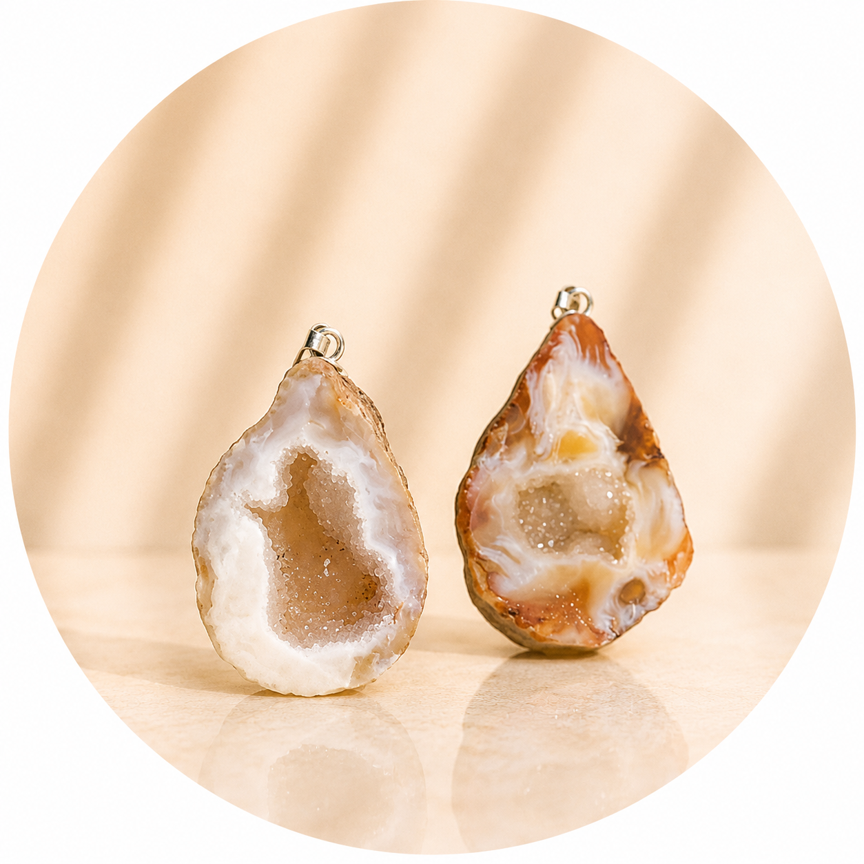 Agata Geode pendant - courage and inspiration